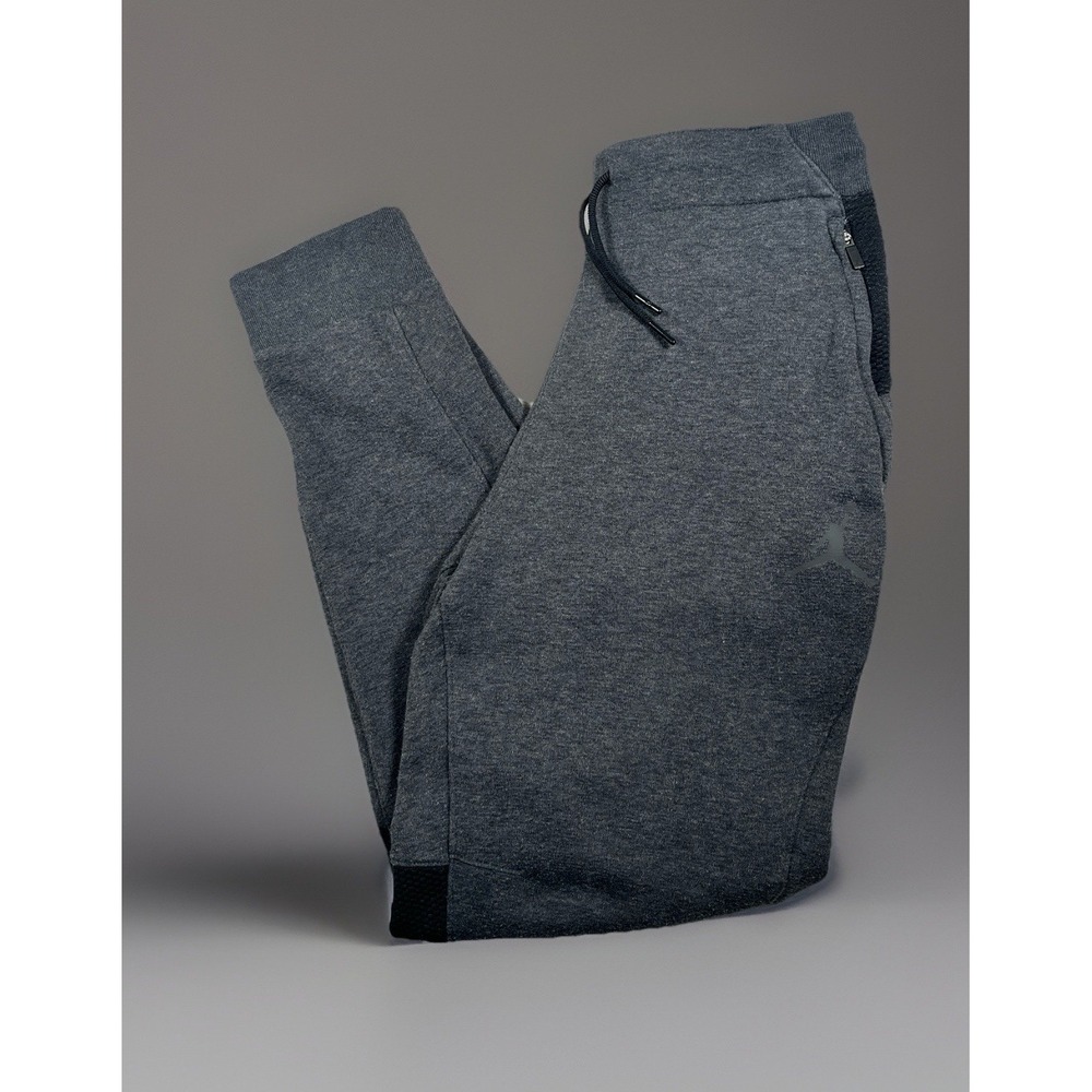 VTG Air Jordan‎ Sport Joggers Pants Men S Black/Gray Zipped Pockets Breathable